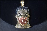 Pendant Woman With Mask Gold Plated Approx. 3"