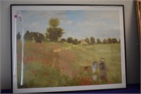 Framed Art Ornage Flowers and Farm House Approx.