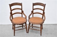 Vintage Curved Ladder Back Chairs