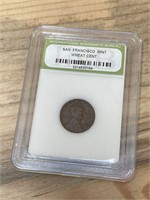 1937 San Francisco Mint Wheat Cent Penny Coin
