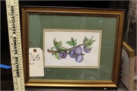 Beautiful framed art of plums