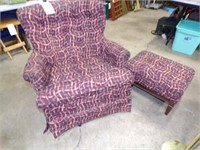 Swivel rocking chair & matching footstool