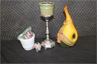 Candle Holders, Craft beads, Pitcher misc.
