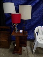 Plant stand, Table lamp & 2-floor/table lamps