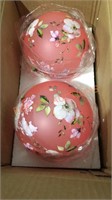 6” illuminated Frosted Glass Spring Spheres by