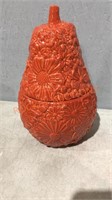 HomeWorx Dark Red Ceramic Filled Pear Candle