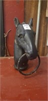 Metal Horse Head Post Topper with Tie Ring