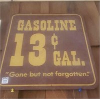 Gasoline nostalgia sign 17 x 20" masonite