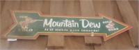 Mountain Dew cardboard arrow sign