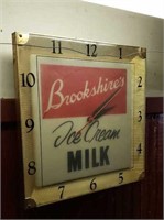 Brookshire ice cream lighted clock 15.75" square