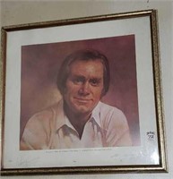 Signed and numbered George Jones print 18 x 19"