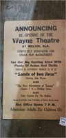 Melvin Ala Wayne Theatre poster signed 16 x 10.5"