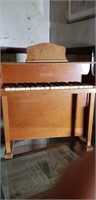 Vintage child's wood piano 20" wide, 18" tall w/o