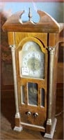 Wood clock with transistor radio 19.5" tall by