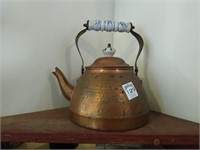 Ceramic Handle Copper Tea Pot