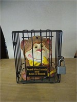 Vintage Coin Bank - Monkey in a Cage Ceramic
