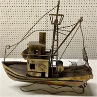 1950's Metal Chinese Net Boat
