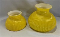 2 Yellow Case Glass Globes