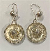 Sterling Sombrero Earrings