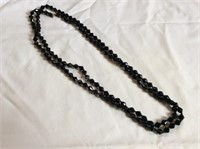 Long Strand of Black Glass Beads