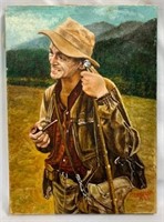 Sturman Signed 1955 "Prospector" Oil on Canvas