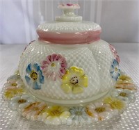 Antique Milk Glass Dome Butter Dish
