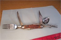 Vintage Pocket Knife with Spoon, Fork +