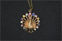 10kt Gold Peacock Pendant & Chain