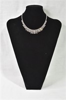Vintage Jay Flex Sterling & Crystal Necklace