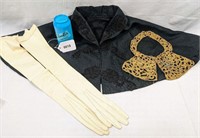 Vintage Women's Cape Goat Skin Gloves Collar Lot