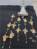 Lighted Angel Stocking HAnger& Angel Ornaments