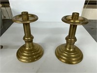 2 CANDLE HOLDERS BY SUDBURY BRASS GOODS CO