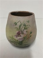 FLORAL POTTERTY PIECE ABOUT 6 1/2 INCHES TALL