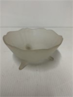 FROSTED FOOTED BOWL ABOUT 4 INCHES TALL