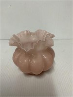 PINK FLUTED VASE ABOUT 5 INCHES TALL