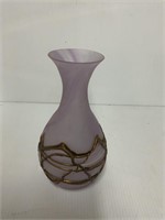 DECORATIVE PURPLE VASE ABOUT 9 1/2 INCHES TALL