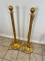 Brass barrier stands with chain