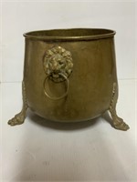 METAL FLOWER POT ABOUT 10 1/2 INCHES TALL
