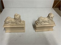 LION BOOKENDS ABOUT 7 INCHES TALL