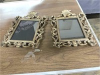 2 MATCHING METAL ORNATE PICTURE FRAMES ABOUT 12 IN
