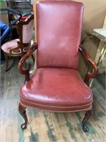 LEATHER STRAIGHT BACK CHAIR