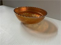 CASRNIVAL GLASS BOWL ABOUT 3 INCHES TALL ABOUT