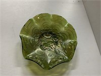 GREEN DECORATIVE CANDY DISH ABOUT 2 INCHES TALL