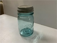 PINT BLUE GLASS JAR