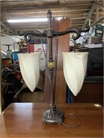 26 INCH UNIQUE METAL AND CLOTH LAMP