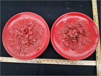 2 Vintage Pottery Wall Plates