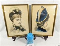 Vintage Framed G. Gonin Prints Victorian Women