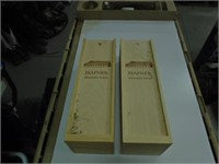 PAIR OF WOODEN WINE BOXES