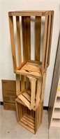 3 wood crates