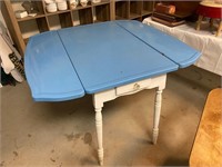 Vintage enamel top drop leaf table